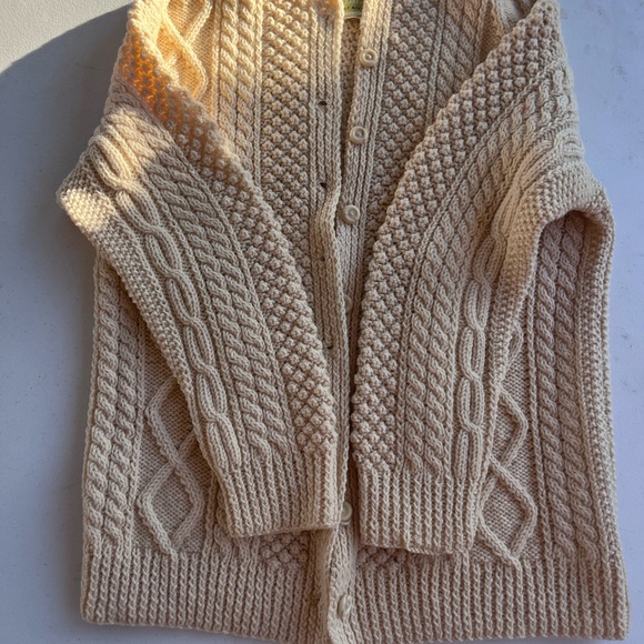 Vintage Irish Aran Cardigan | Kennedy of Ardara | Hand Knit Wool Fisherman - Picture 4 of 15